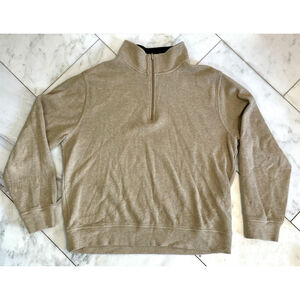 TailorByrd 100% Cotton Oatmeal Quarter Zip Pullover Sweater Golf